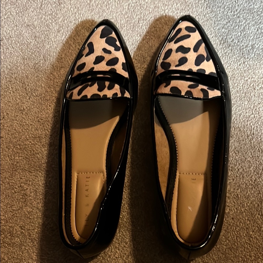 Brown and Black Leopard Print Flats